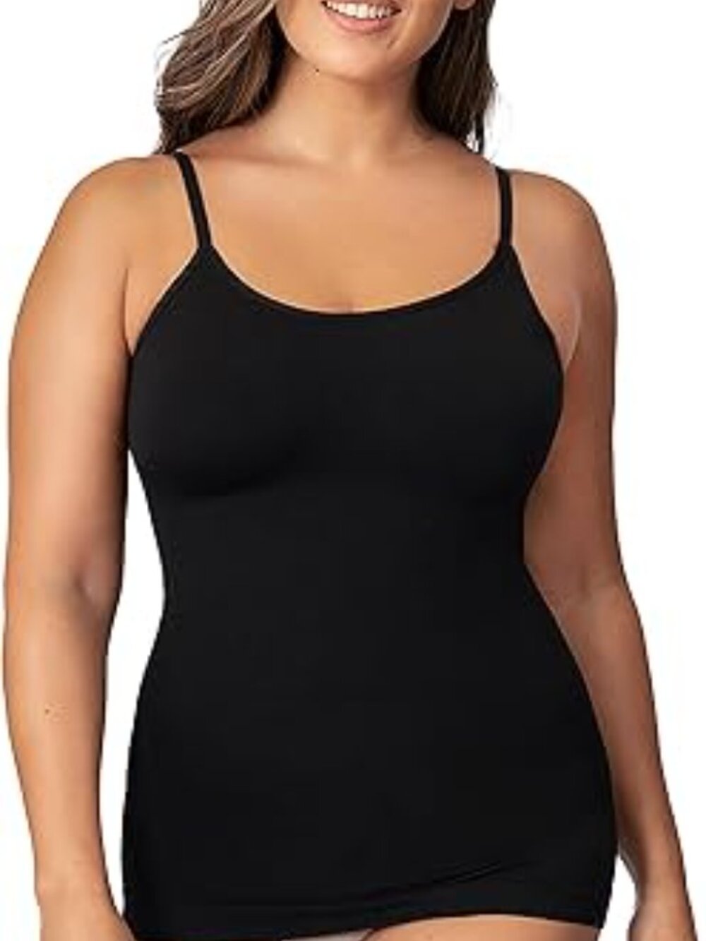 Shapermint All Day Everyday Scoop Front Cami Black Seamless Shapewear XL NWT